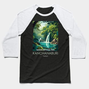 A Vintage Travel Illustration of Erawan National Park - Thailand Baseball T-Shirt